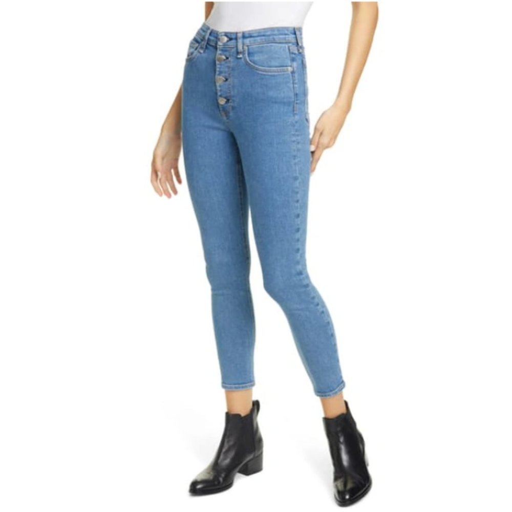 RAG & BONE Nina High-rise Skinny Jeans W/ Button Fly - Size 28